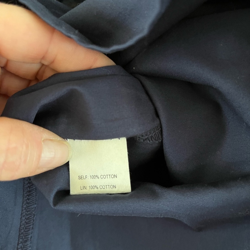 NWOT VaVa by Joy Han Blue Chambray Off Shoulder Embroidered Sleeve Blouse Large - Picture 16 of 16